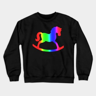 Rainbow Rocking Horse Silhouette Crewneck Sweatshirt